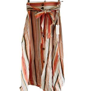 A New Day Multicolor Striped Midi Skirt